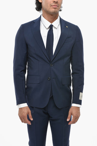 CC COLLECTION Virgin Wool And Mohair Suit Double Vent Classic Notch Lapel
