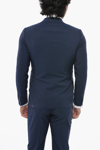 CC COLLECTION Virgin Wool And Mohair Suit Double Vent Classic Notch Lapel
