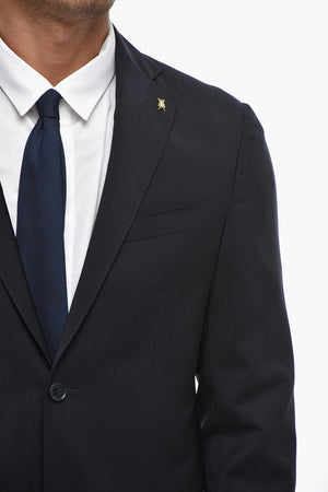 CC COLLECTION Abito in Lana Vergine con Rever Classico e Tasche ad Aletta