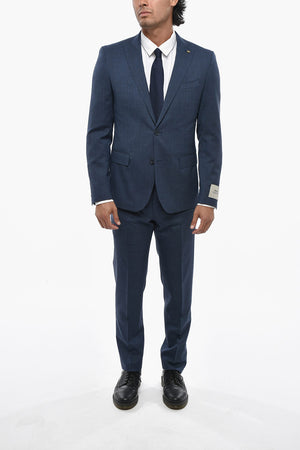 CC COLLECTION 2-Button Virgin Wool Suit Double Vent Classic Notch Lapel