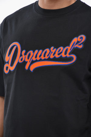 Cotton Crewneck T-Shirt With Sponge-Effect Logo