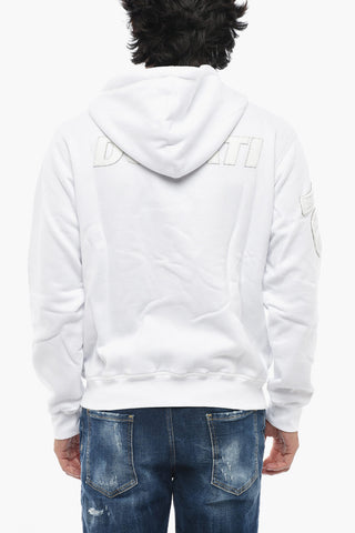 DUCATI Hoodie aus Baumwolle mit Logo-Logo-Patch Ton-in-Ton