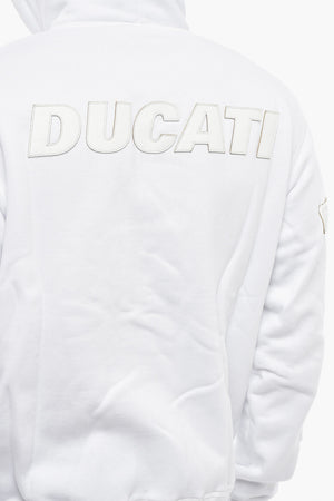 DUCATI Felpa Hoodie in Cotone Logo Logo Patch Tono su Tono