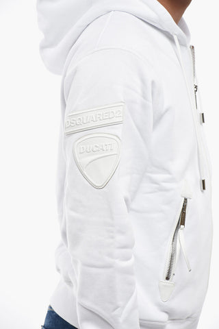 DUCATI Hoodie aus Baumwolle mit Logo-Logo-Patch Ton-in-Ton