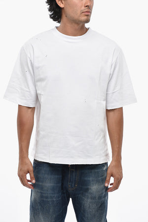 Crewneck T-Shirt LOOSE FIT Vintage Effect With Branded Patch