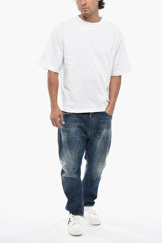 T-Shirt Girocollo LOOSE FIT Effetto Vintage con Patch Logata