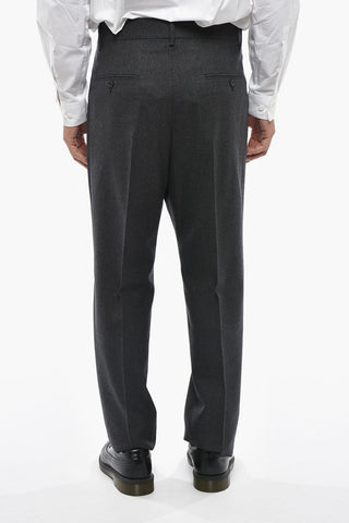 Virgin-Wool Double-Breasted Pinstripe Suit With Peak Lapel