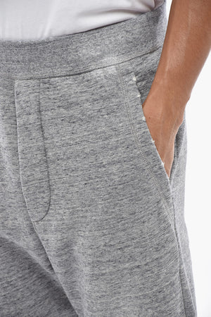 Joggers in Cotone Felpato a Tinta Unita