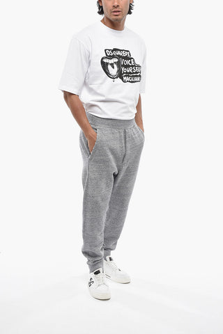 Baumwoll-Fleece-Jogginghose Uni