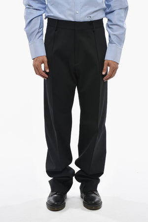 Stretch Virgin Wool Pants RELAX MAN With Silver Logo