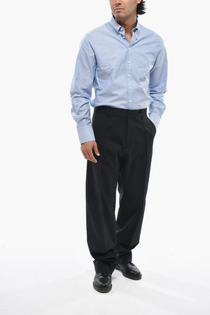 Stretch Virgin Wool Pants RELAX MAN With Silver Logo