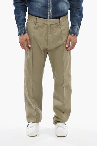 Straight-Leg Chino Pants With Silver Logo