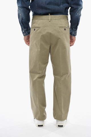 Straight-Leg Chino Pants With Silver Logo
