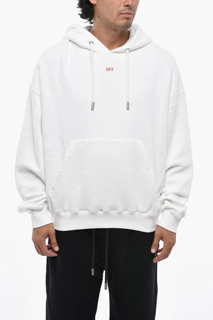 Felpa Hoodie SMILE ARROW in Cotone Garzato con Stampa in Rilievo