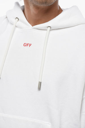 Felpa Hoodie SMILE ARROW in Cotone Garzato con Stampa in Rilievo