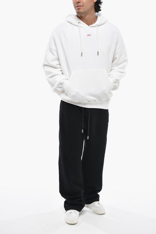 Felpa Hoodie SMILE ARROW in Cotone Garzato con Stampa in Rilievo