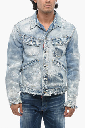 Giubbotto 70'S in Denim Effetto Vintage