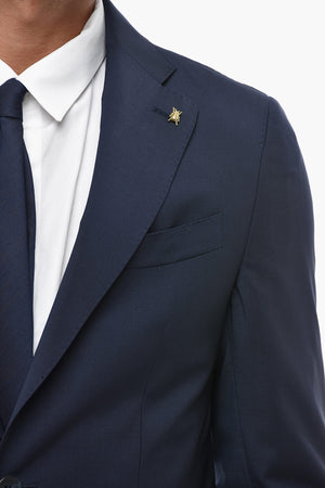 CC COLLECTION Zweiknopf-Anzug aus Stretch-Schurwolle mit Pattentaschen