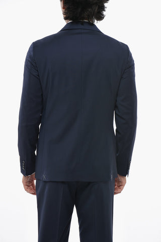 CC COLLECTION Zweiknopf-Anzug aus Stretch-Schurwolle mit Pattentaschen