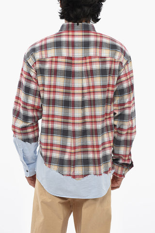 Checked Shirt DROPPED SHOULDER with Contrast Details