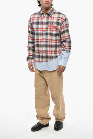 Checked Shirt DROPPED SHOULDER with Contrast Details