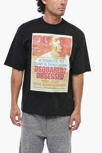 Baumwoll-T-Shirt mit Rundhalsausschnitt und Frontdruck