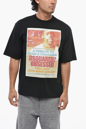 Cotton Crew Neck T-Shirt with Front Print