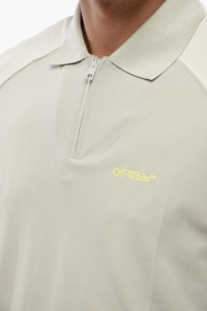 PARIS HILINSKI Polo in Nylon Bicolore con Mezza Zip