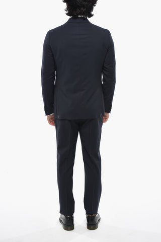 CC COLLECTION 2-Button Virgin Wool And Mohair Suit Double Vent Classic Notch Lapel