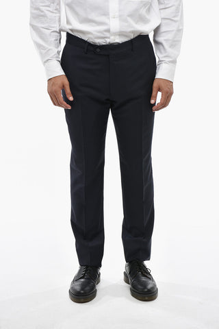CC COLLECTION 2-Button Virgin Wool And Mohair Suit Double Vent Classic Notch Lapel