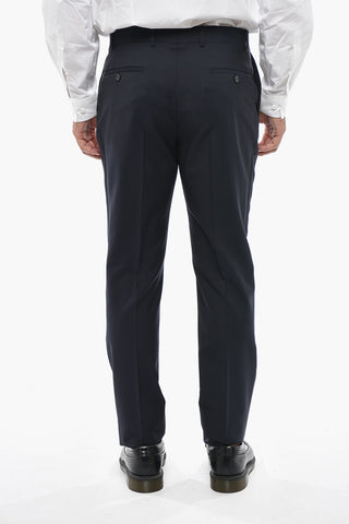 CC COLLECTION 2-Button Virgin Wool And Mohair Suit Double Vent Classic Notch Lapel