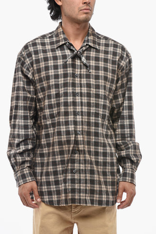 MAGLIANO Cotton Flannel Checked Shirt With Removable Detail