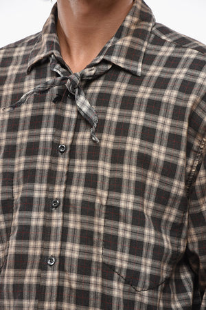MAGLIANO Camicia in Flanella di Cotone a Quadri con Dettaglio Removibile
