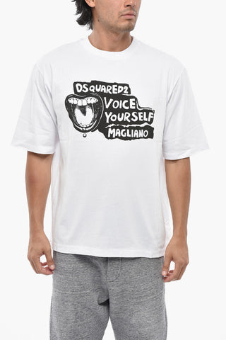 MAGLIANO T-shirt Girocollo in Cotone con Stampa a Contrasto