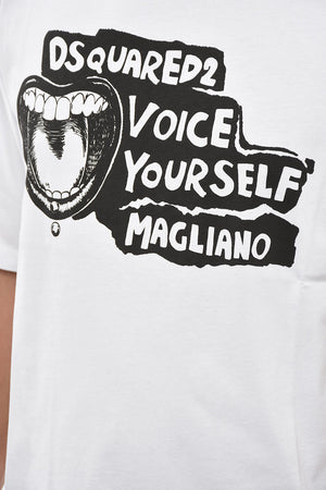 MAGLIANO Cotton Crewneck T-Shirt With Contrast Print