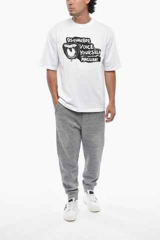 MAGLIANO T-shirt Girocollo in Cotone con Stampa a Contrasto