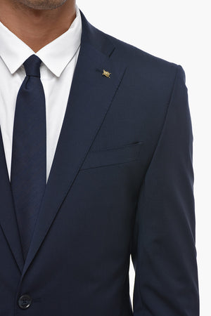CC COLLECTION Virgin Wool Stretch Suit With Flap Pockets