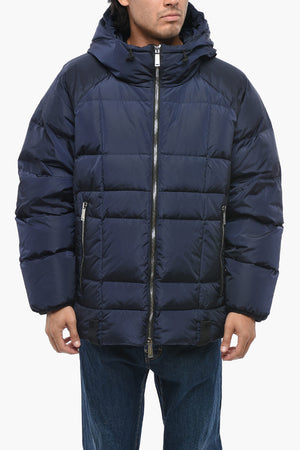 Piumino Trapuntato in Nylon con Cappuccio