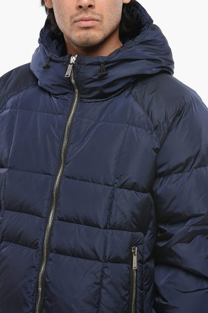 Piumino Trapuntato in Nylon con Cappuccio