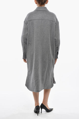 Wollmantel LINDA mit verdeckter Knopfleiste