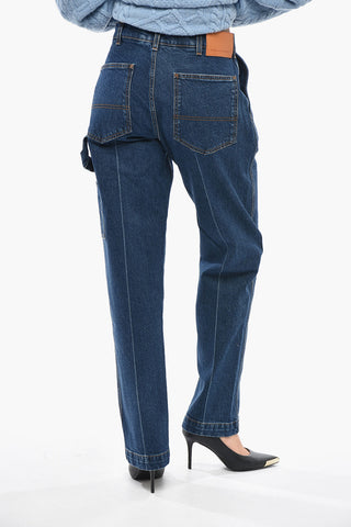 Jeans mit geradem Bein und 20 cm Logo-Patch