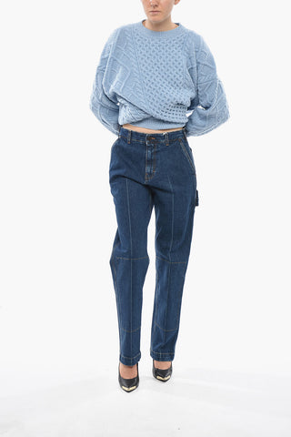 Jeans mit geradem Bein und 20 cm Logo-Patch