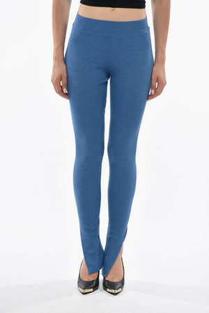 Pantaloni in Maglia con Elastico in Vita e Spacco alla Caviglia