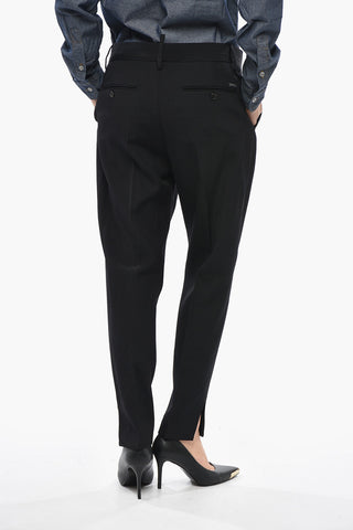 Pantaloni in Lana Vergine a Vita Regolare