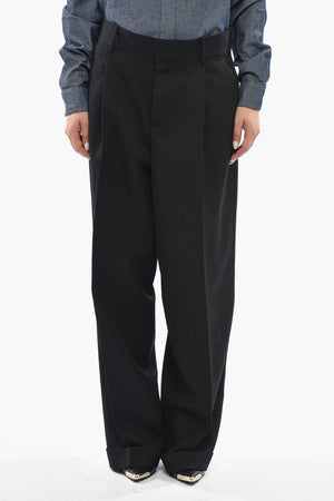 Virgin Wool Wide-Leg Trousers