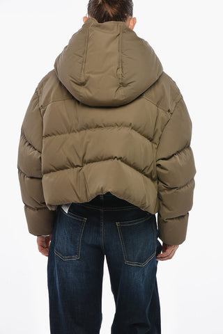 Nylon Quilted Puffer Jacket With Hood