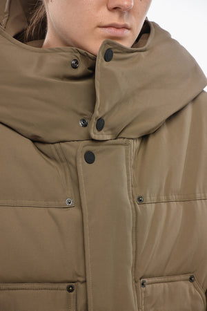 Nylon Quilted Puffer Jacket With Hood