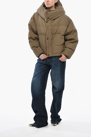 Nylon Quilted Puffer Jacket With Hood
