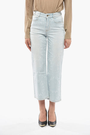 Jeans in Stretch-Denim mit Allover-Logo 25cm