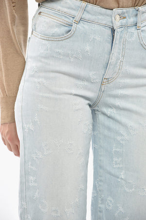 Jeans in Stretch-Denim mit Allover-Logo 25cm